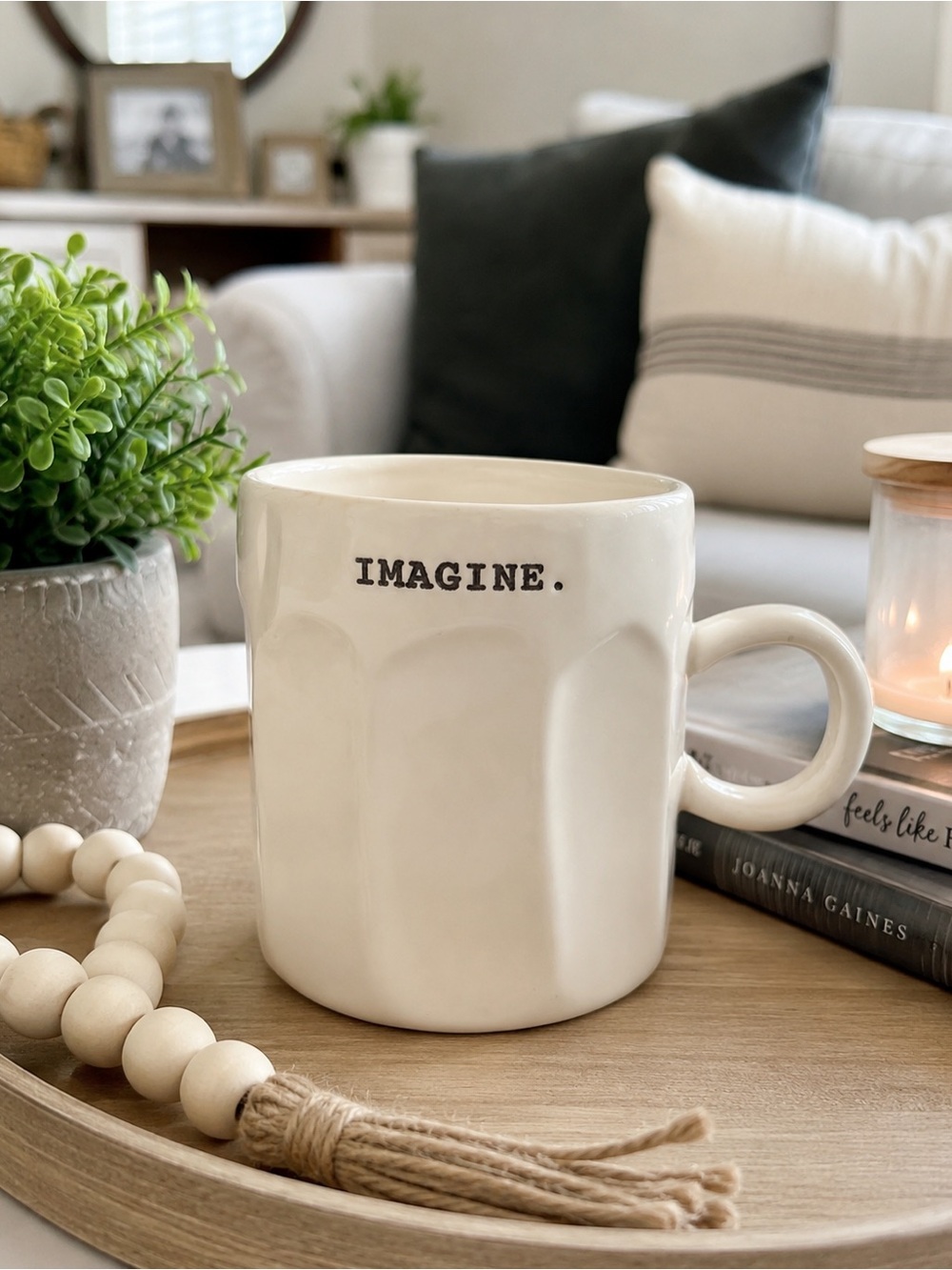 Rae Dunn “IMAGINE.” ceramic coffee mug